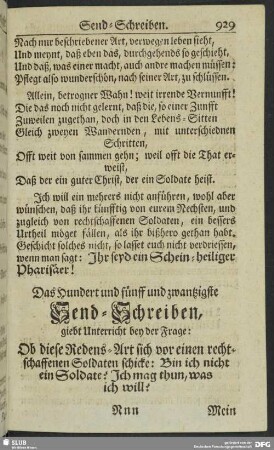 Das Hundert und fünff und zwantzigste Send-Schreiben