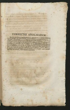 Correctio Sphalmatum.