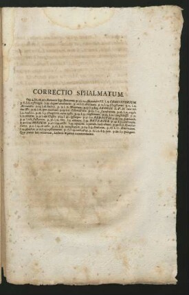 Correctio Sphalmatum.