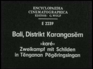 Bali, Distrikt Karangasem - »karé«. Zweikampf mit Schilden in Tenganan Pegeringsingan