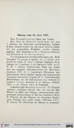 Sitzung vom 13. Juni 1911