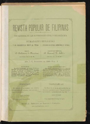Ano 1, Num. 2, 8. Septiembre 1888