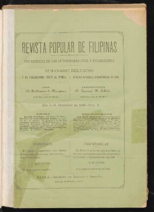 Ano 1, Num. 2, 8. Septiembre 1888