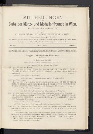 N° 26. Juli 1892. Wien