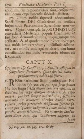Caput X. Optimum esse Consilium, è Sanctis Aliquos in Singulares Patronos, Quos speciali cultu prosequamur, nobis adsciscere.