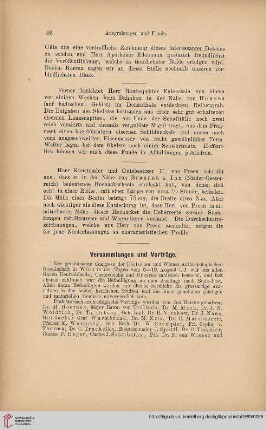 Versammlungen und Vorträge