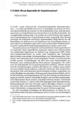 GAIS: Warum Hypermedia für Gesprächsanalyse?