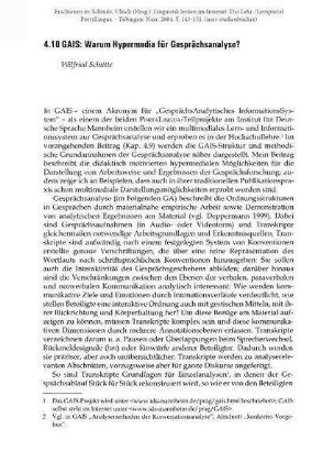 GAIS: Warum Hypermedia für Gesprächsanalyse?