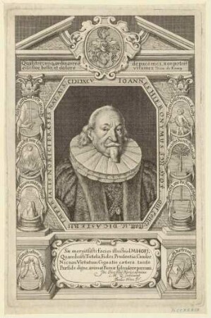 Hans Hieronymus (II.) Imhoff, "Dicasterii ... praeses" = Stadtrichter ; geb. 1595