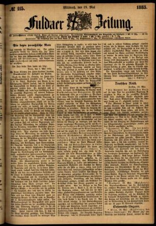 Ausgabe vom Mittwoch, den 23. Mai 1883.