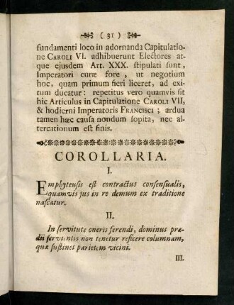 31-32, Corollaria
