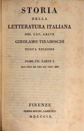 Storia della letteratura italiana, 7,1. Dall'anno MD fino all'anno MDC