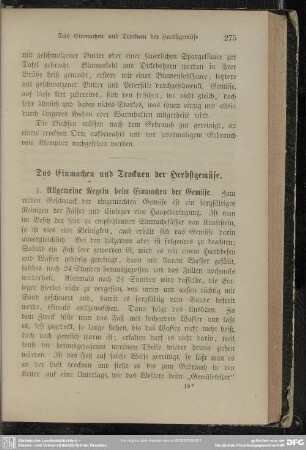 Das Einmachen und Trocknen der Herbstgemüse