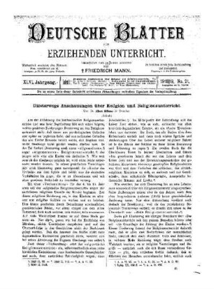 Diesterwegs Anschauungen über Religion und Religionsunterricht : (Schluß)