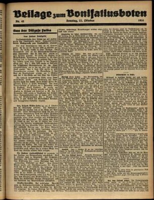 Zweite Ausgabe vom Sonntag, den 11. Oktober 1931.