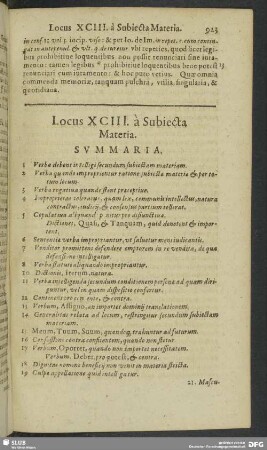 Locus XCIII. à Subjecta Materia