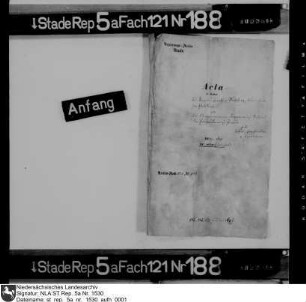 Klagesache des Regierungsrats Bartholomäus von Wolfsberg, Administrator der Etatskirche in Stade, gegen den Oberkämmerer Amund Rosenacker und die Einwohner in Imsum wegen Schulden, Präferenz und Liquidation