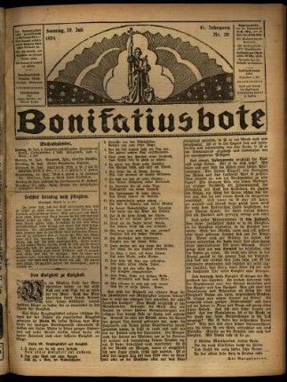 Ausgabe vom Sonntag, den 20. Juli 1924.