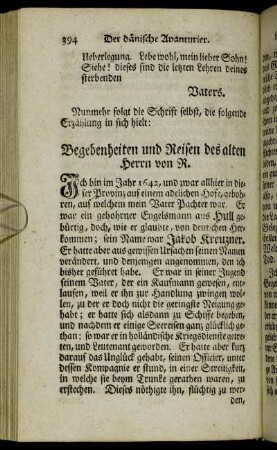 Begebenheiten und Reisen ds alten Herrn von R.