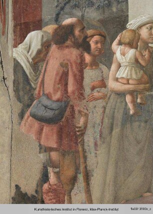 Freskenzyklus : Der heilige Petrus verteilt Almosen; Tod des Ananias