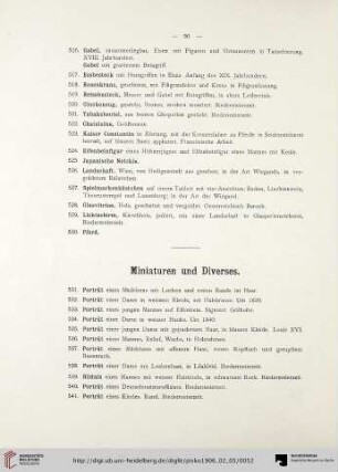 Miniaturen und Diverses (Nr. 531-571)