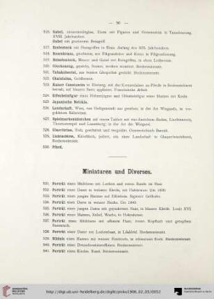 Miniaturen und Diverses (Nr. 531-571)