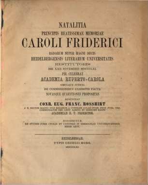 Disseritur de studiis juris civilis et canonici in Germaniae universitatibus medii aevi