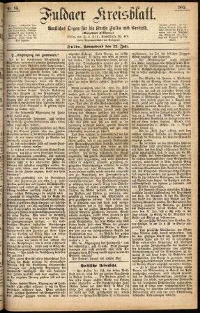 Ausgabe vom Samstag, den 22. Juli 1882.