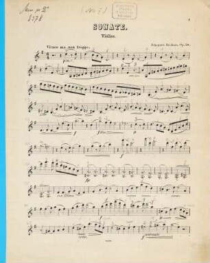 Sonate : für Pianoforte und Violine ; Op. 78