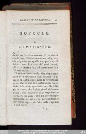 I. Edipo Tiranno.