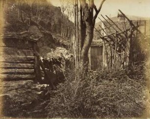 Ländliche Studien und Schiffe auf dem Neckar: Teil aus dem Hof eines Bauernhauses