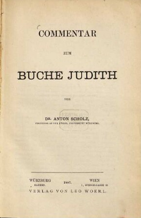 Commentar zum Buche Judith