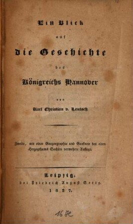 Ein Blick auf die Geschichte des Königreichs Hannover