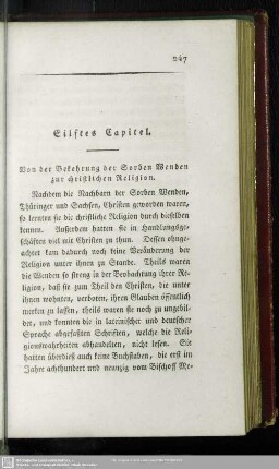 Eilftes Capitel. Von der Bekehrung der Sorben Wenden zur christlichen Religion