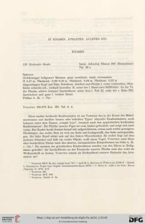 IV. Knaben, Athleten, Auleten etc.