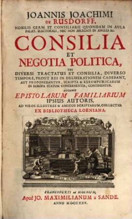 Consilia et negotia politica