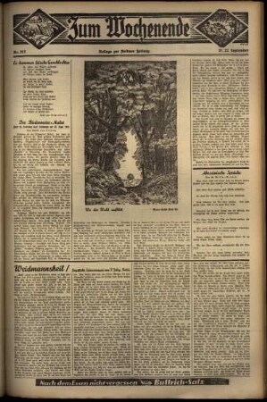 Zweite Ausgabe vom Samstag, den 21. September 1935.