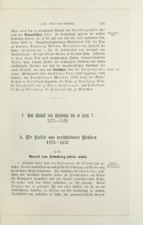 V. Von Rudolf von Habsburg bis zu Karl V. 1273-1519