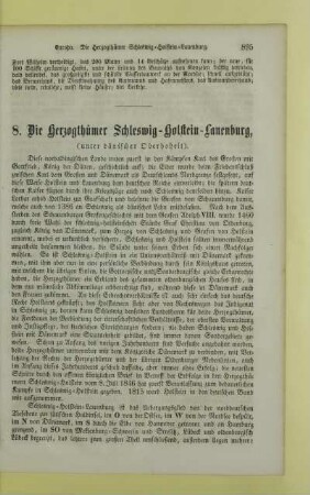 8. Die Herzogthümer Schleswig - Holstein - Lauenburg