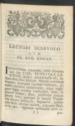 Lectori Benevolo ... Jo. Rud. Engau