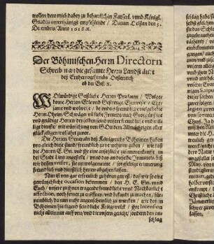 B4v-C2r, Der Böhmischen Herrn Directorn Schreiben an die gesamte Herrn Landständt deß Erzherzogthumbs Oesterreich ob der Enß