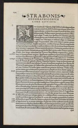 Strabonis Geographicorum Liber Septimus.