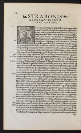 Strabonis Geographicorum Liber Septimus.
