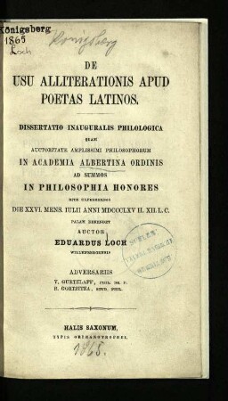 De usu alliterationis apud poeta Latinos