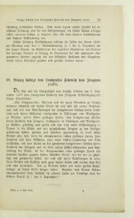 10. Leipzig huldigt dem Landgrafen Friedrich dem Jüngeren (1410)