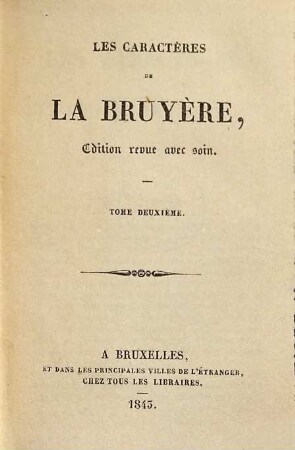 Les Caractères de La Bruyère. 2