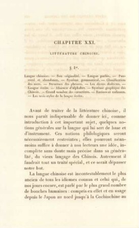 Chapitre XXI. Littérature chinoise