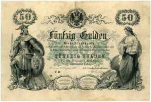 Geldschein, 50 Gulden, 25.8.1866