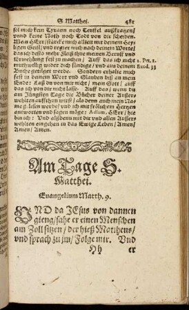 Am Tage S. Matthei.