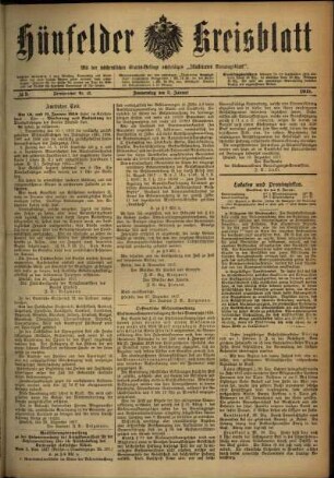 Ausgabe vom Donnerstag, den 03. Januar 1918.